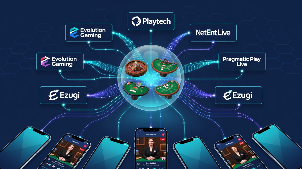 Mobile Live-Tischspiel-Schnittstelle mit Provider-Verbindungen und No-Deposit-Zugang